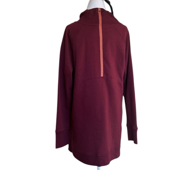 NEW Tek Gear Cowl neck Tunic Burgundy with Front Pocket thumb holes Sz XL - Picture 8 of 13